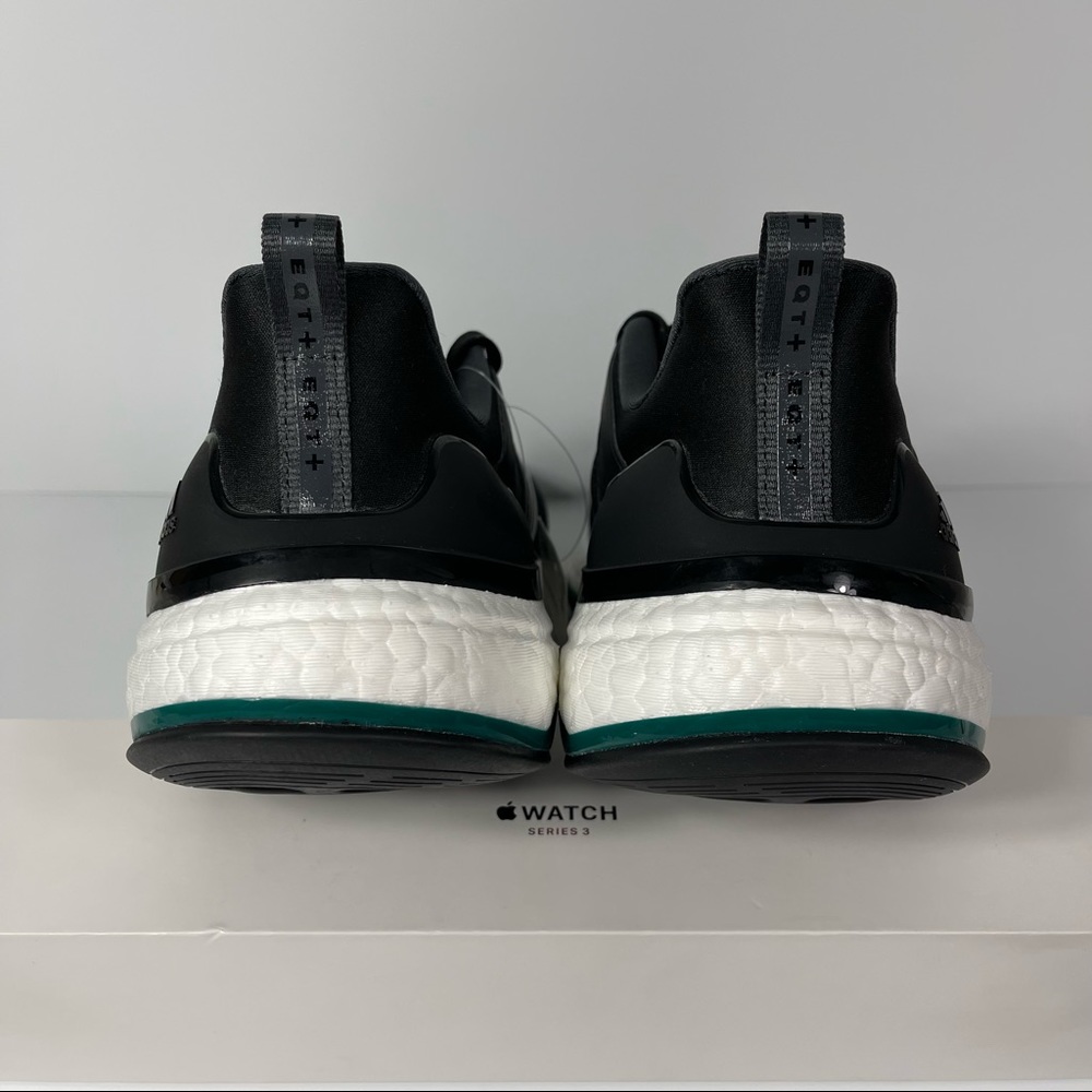 ADIDAS EQUIPMENT PLUS BLACK WHITE GREEN MENS RUNNING SHOES SIZE 10 BOOST NEW - Picture 3 of 10